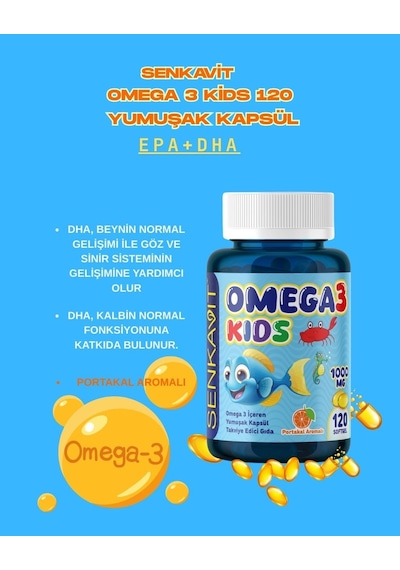 Senkavit Omega 3 For Kids Portakal Aromalı 120 Li Softjel