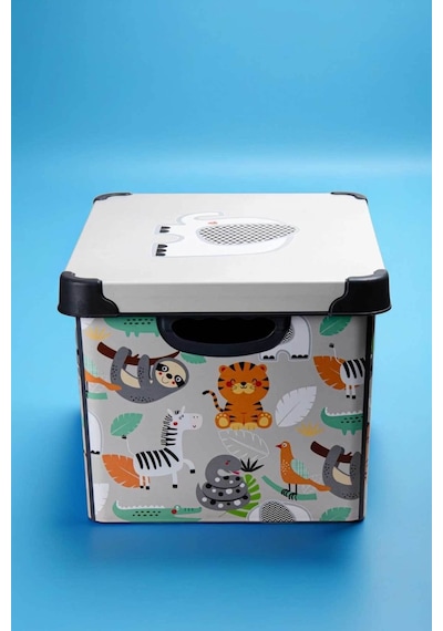 Style Box Animals Desenli 20 L Dekoratif Oyuncak Ve Saklama Kutusu Çok Renkli