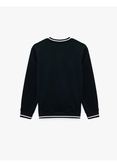 Koton Regular Fit Üç İplik Şardonlu Biyeli İşlemeli V Yaka Uzun Kollu Sweatshirt Lacivert 7wam70029mk Koton Regular Fit Üç İplik Şardonlu Biyeli İşlemeli V Yaka Uzun Kollu Sweatshirt Lacivert 7wam70029mk
