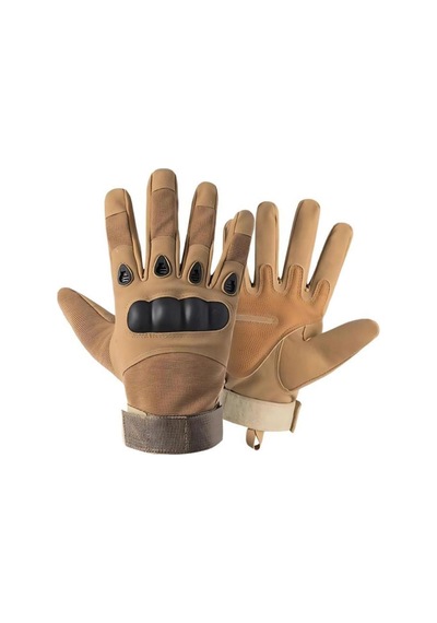 Ersancak Unisex Tam Parmak Korumalı Taktik Outdoor Eldiven - Bej, L Beden Bej - 331898457 Bej