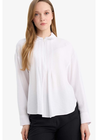 Defacto Relax Fit Gömlek Yaka Uzun Kollu Gömlek G9136ax26spwt32 Beyaz-wt32