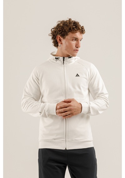 Airlife Saturn Ur7 Pro I Tam Boy Fermuarlı Erkek Kapüşonlu Sweatshirt Beyaz