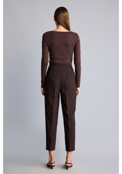 Defacto Carrot Fit Yüksek Bel Crop Pantolon C2466ax26aubn337 Kahve-bn337