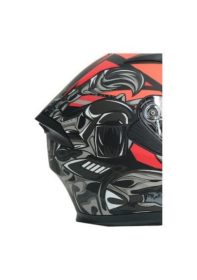 Gp Nero Mks003-mbb3o Güneş Vizörlü Şeffaf Full Face Motosiklet Kaskı Siyah Kırmızı Gri