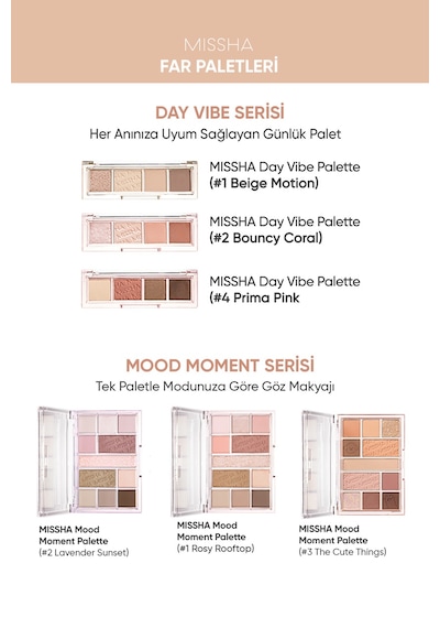 Yoğun Pigmentli Mat Ve Işıltılı Tonlar Barındıran 4'lü Far Paleti Day Vibe Palette 2 Bouncy Coral 2