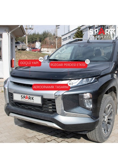 Mitsubishi L200 2019- Yılı Ve Sonrası Uyumlu Kaput Rüzgarlığı 4mm Siyah