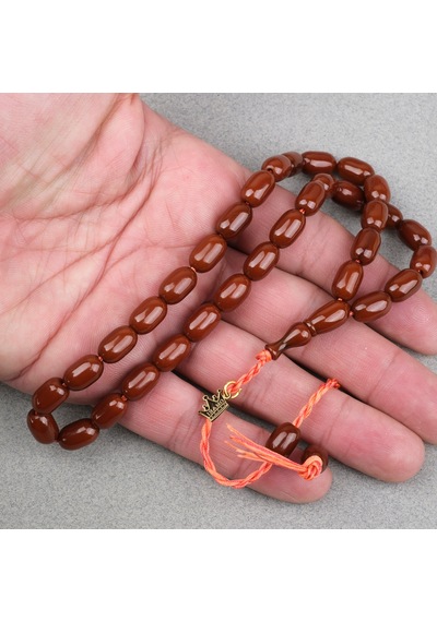 Omari Sıkma Kehribar Kapsül Kesim Oturtma İmameli Sistemli 7x12mm Tesbih 32401453