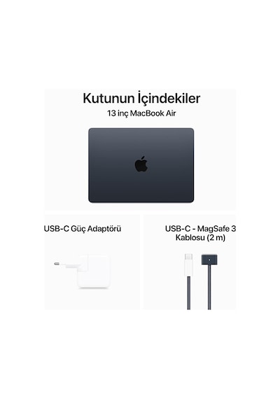 Apple Macbook Air MRXW3TU/A M3 8 GB 512 GB SSD 13.6" MacOS Dizüstü Bilgisayar