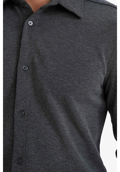 Defacto Modern Fit Polo Yaka Pike Uzun Kollu Gömlek F0330ax25aunv125 Lacivert-nv125