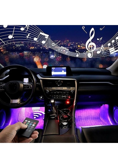 Seat Leon Uyumlu Araç İçi Ayak Altı 12 Led Müziğe Duyarlı Led Lambası Model918