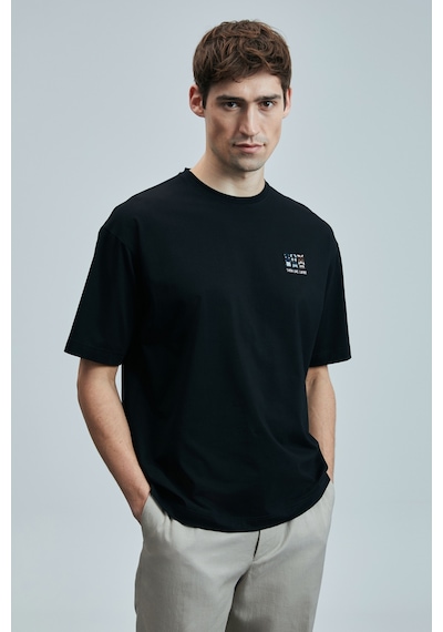 Lufian Erkek T Shirt 11020248 Siyah Siyah
