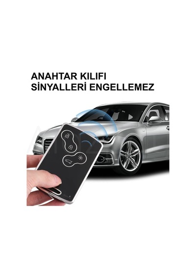 Renault Clio Megane Captur Koleos Fluence Laguna Anahtar Kılıfı Siyah Gümüş - 1 Adet