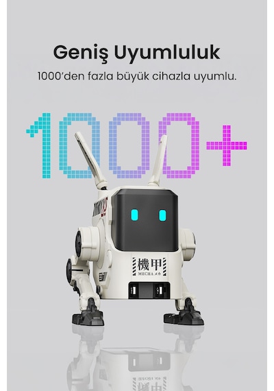 GravaStar Alpha65 Beyaz Robot Figürlü 65W Hızlı Şarj Adaptörü