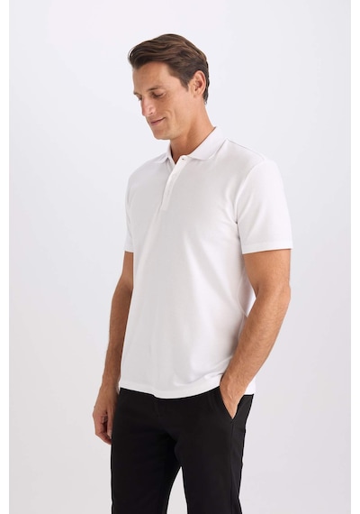 DeFacto Slim Fit Dar Kesim Polo Yaka Kısa Kollu Pamuklu Modal Karışımlı Basic Düz Tişört M6609AZ24SPWT34 DeFacto Slim Fit Dar Kesim Polo Yaka Kısa Kollu Pamuklu Modal Karışımlı Basic Düz Tişört M6609AZ24SPWT34
