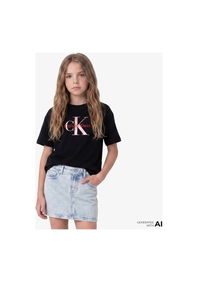Calvin Klein Seasonal Monologo Çocuk Siyah T-shirt-16143