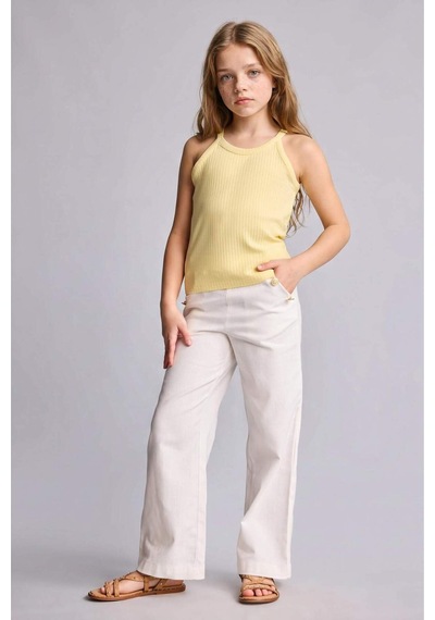 Defacto Straıght Fıt Geniş Paça Gabardin Pantolon Kız Çocuk H2977a826smer105 Ekru-er105