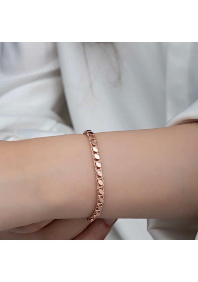 Gümüş Rose Pullu Zincir Kadın Bileklik Çok Renkli