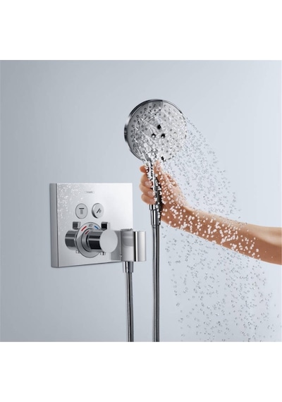 Hansgrohe Showerselect Termostat Ankastre Montaj, 2 Çıkış İçin Hortum Bağlantısı Ve Duş Askısı İle Krom Krom