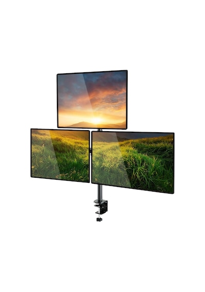 Ergoflex Ef53 Üç Ekran Montaj Asansörlü 13-27inch Monitör Standı