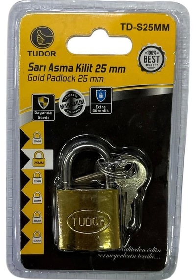 Mey İthalat Tudor 25 Mm Kısa Sarı Asma Kilit