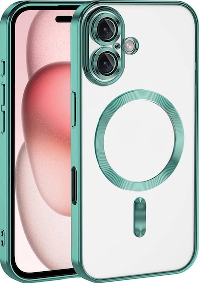 Teknomoda Apple iPhone 16 Kılıf Kamera Lens Korumalı Renkli Magsafe Şarj Uyumlu Şeffaf Silikon Yeşil