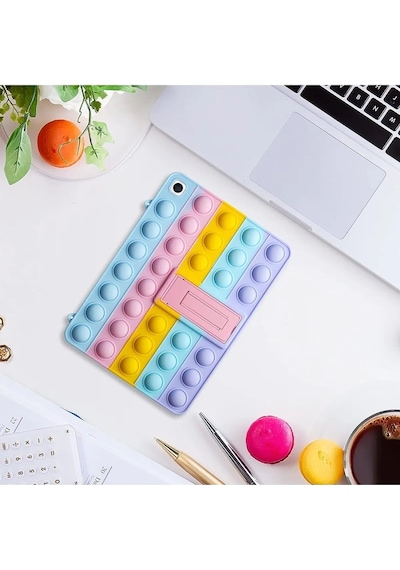 Samsung Galaxy Tab A9 8.7 2023 Sm-x110 Uyumlu Popit Standlı Çocuk Kılıfı Askılı Pop It Push Kılıf