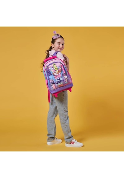 Coral High Büyük Boy Çekçekli Sırt Çantası Dondurma Desen 23949