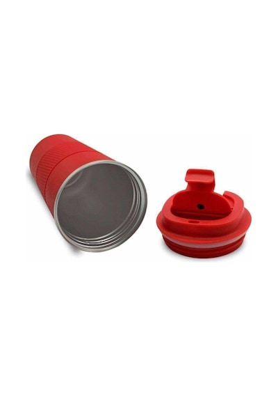 Reoona Paslanmaz 304 Çelik Termos 500 Ml Kaydırmaz Bardak Mug Kupa Kırmızı
