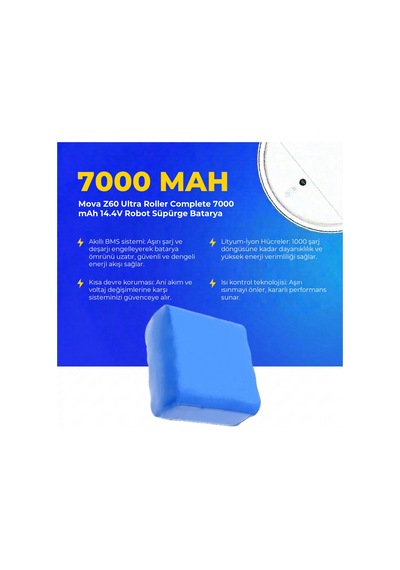 Mova Z60 Ultra Roller Complete 7000 Mah 14.4v Robot Süpürge Batarya