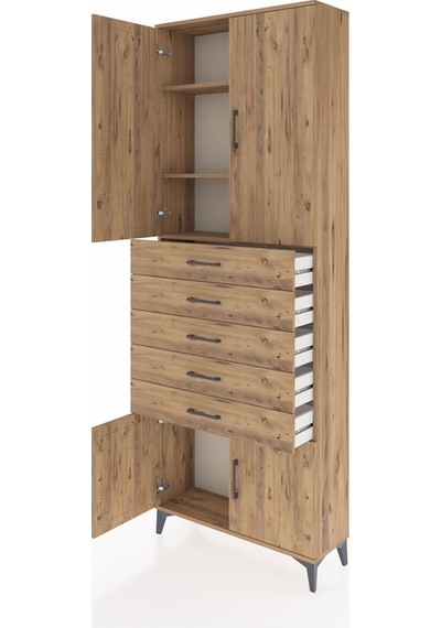 Arges Dolap 3 Raflı 5 Çekmeceli 4 Kapaklı 88x30x243 Çam-çam Çam Arges Dolap 3 Raflı 5 Çekmeceli 4 Kapaklı 88x30x243 Çam-çam Çam