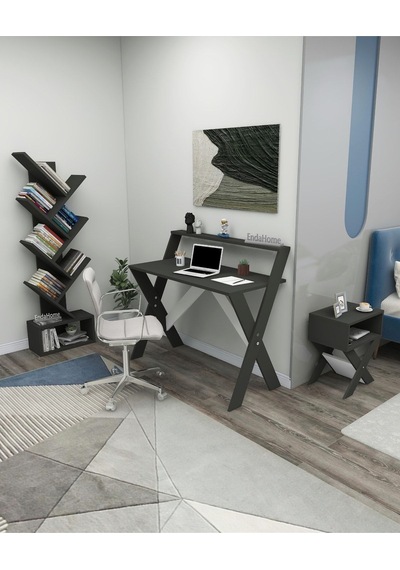 Enda Home X Çalışma Odası Seti Çalışma Masası Kitaplık Komodin Çalışma Masası Kitaplık Seti