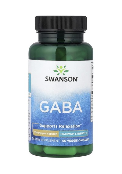 Swanson Vitamins, Gaba, Maximum Strength, 750 Mg, 60 Veggie Capsules