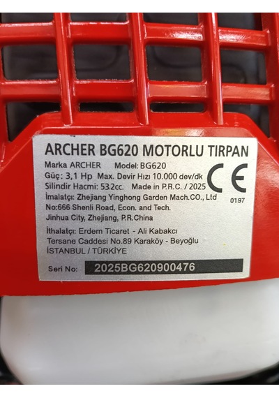 Archer Australıa Bg620 Sırt Tipi 3,1 Hp