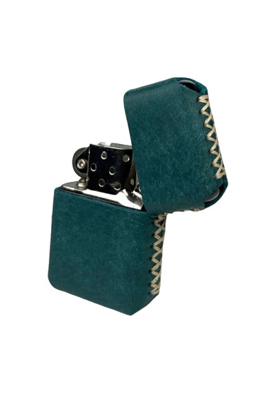 Handmade El Yapımı Hakiki Deri Zippo Modeli Çakmak Petrol Yeşili
