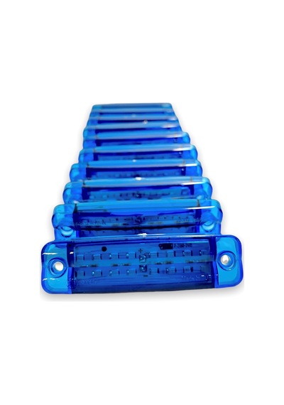 Ahmet Otomotiv 10 Adet Çift Sıra Parmak Led Mavi Renk 10Cm 16 L