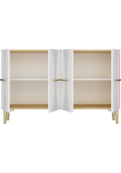 Ka1232dbg Slim Konsol Ve Tv Sehpası Safirmeşe-beyaz-gold 120cm