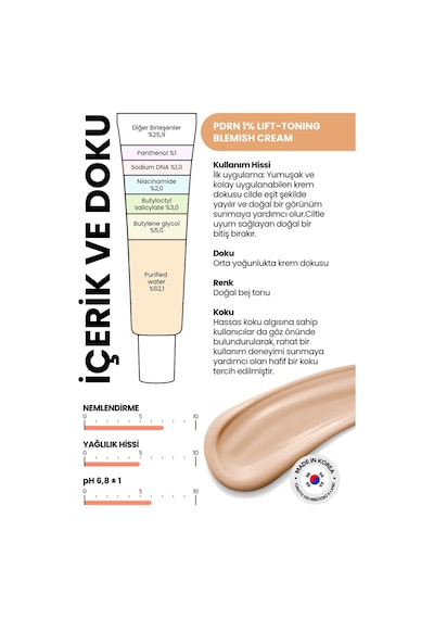 %1 Pdrn Cilt Tonu Eşitleyici Sıkı Görünüm Destekleyen Bb Krem Spf50+ Pa++++ Lıft-tonıng Blemısh Cream Standart