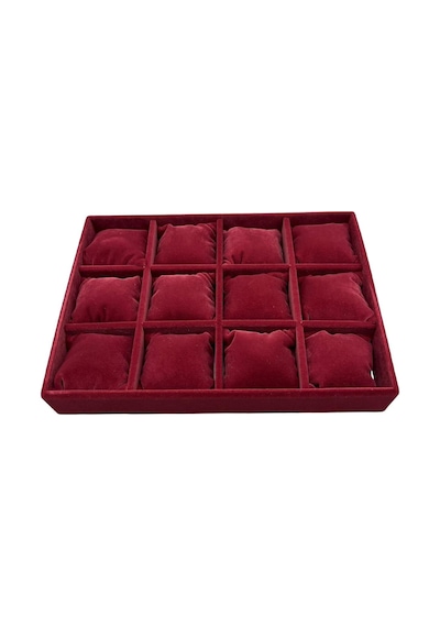 12-li - 659 - Anfora Kumaş Yastıklı - Ilkestor - Tabla Bordo Açık Gri