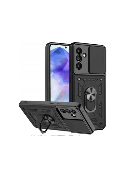 Fibaks Galaxy A26 Uyumlu Kılıf Kamera Korumalı Sürgülü Yüzüklü Armor Tank Kapak