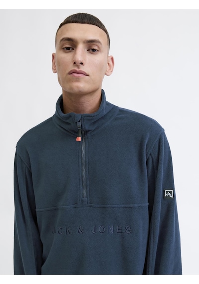 Jack & Jones Jjalpes Half Zıp Fleece Polar Ceket Aw25 Navy Blazer Navy