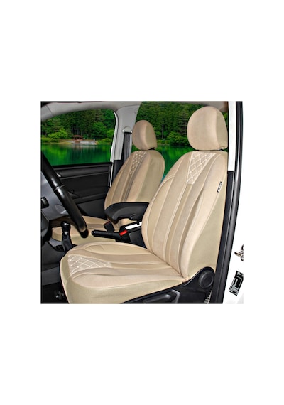 T1 Serisi Volkswagen Caddy 2003-2010 Uyumlu Krem Ticari Tay Tüyü Koltuk Kılıfı