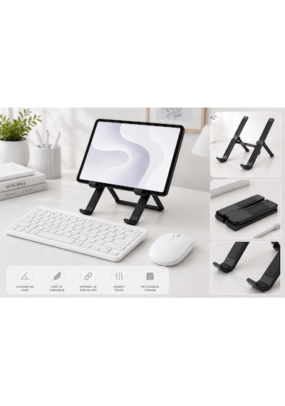 Samsung Galaxy Tab A11+ Plus X310 Uyumlu Ergonomik Tablet Çalışma Seti Stand+klavye+mouse Diğer