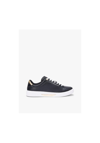 Tommy Hilfiger Leather Patent Kadın Platform Topuklu Sneaker-12040 Siyah