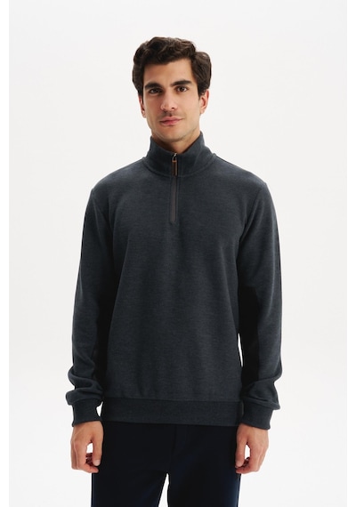 AR-MA Arma Erkek Pamuk Polyester Karışımlı Selanik Kumaş Yarım Fermuar Dik Yaka Sweatshirt Kazak K30404698002 Gri AR-MA Arma Erkek Pamuk Polyester Karışımlı Selanik Kumaş Yarım Fermuar Dik Yaka Sweatshirt Kazak K30404698002 Gri
