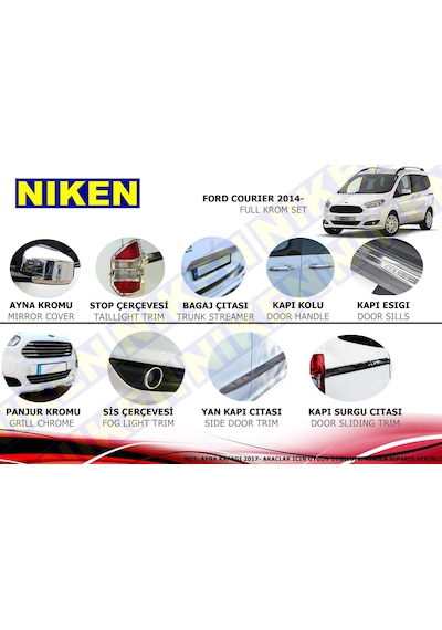 Ford Courier Komple Krom Nikelaj Kaplama Seti