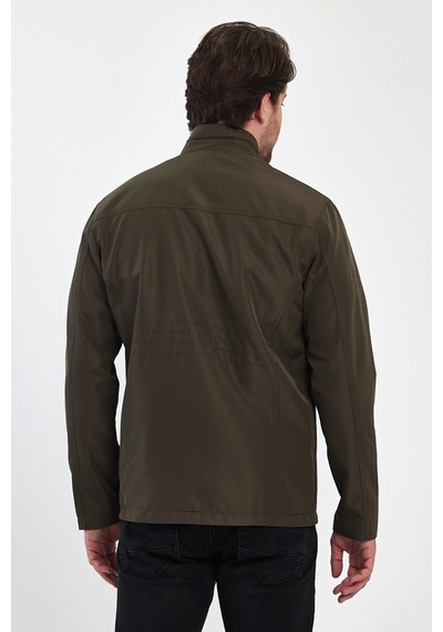 Sivaist Erkek Yeşil Regular Uzun Mevsimlik Pamuk Polyester Karışımlı Safari Mont - Yeşil