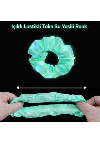 Mint Yeşili Renk Led Işıklı Lastikli Saç Tokası Çok Renkli
