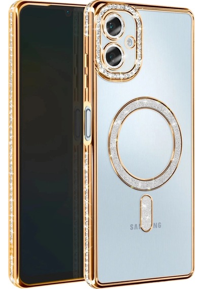 Samsung Uyumlu Galaxy A06 Joke Simli Magneticsafe Kılıf Altın