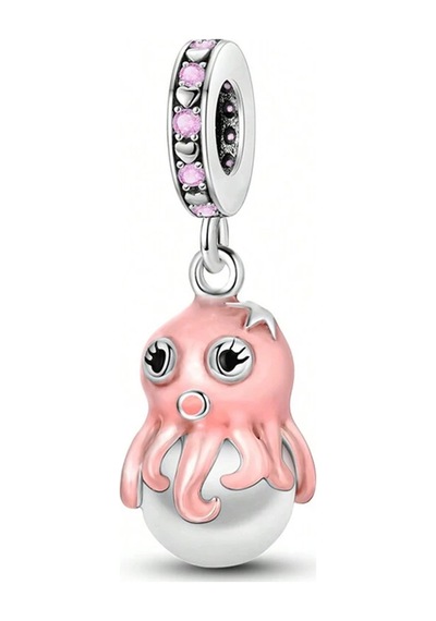 Fubena İncili Ahtapot Charm Gümüş