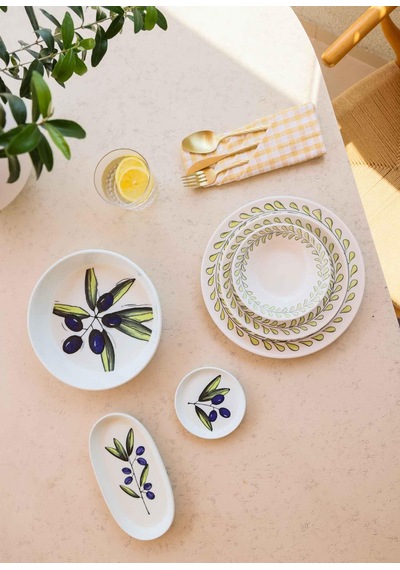 The Mia Olivos Oval Servis 2li 26 Cm Çok Renkli